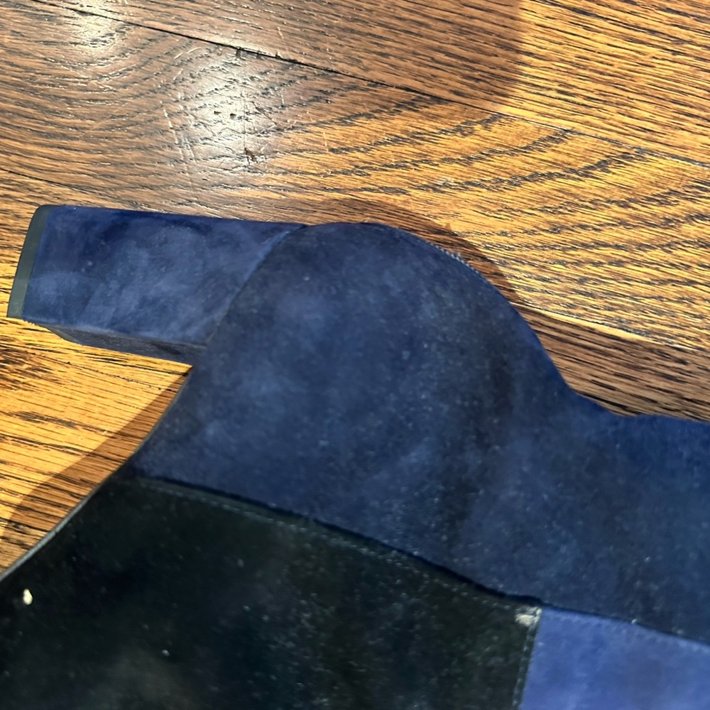 Aquatalia Marvin K. 'Quiz' Suede Navy Color-Block Tall Boot In size 10 - Picture 6 of 11
